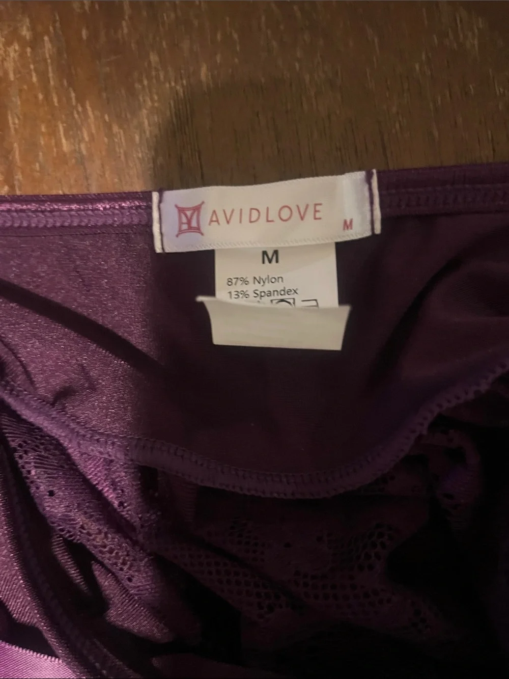 Avidlove Plum Purple Lace Lingerie Set Bralette and Garter Skirt Womens Medium